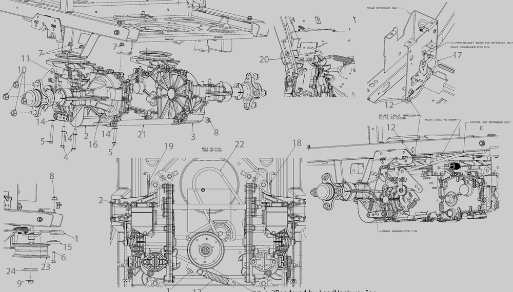 Drive Diagram and Parts List for ZT3-60KW (17AZEAC5010)(2021) Cub Cadet Lawn Tractor